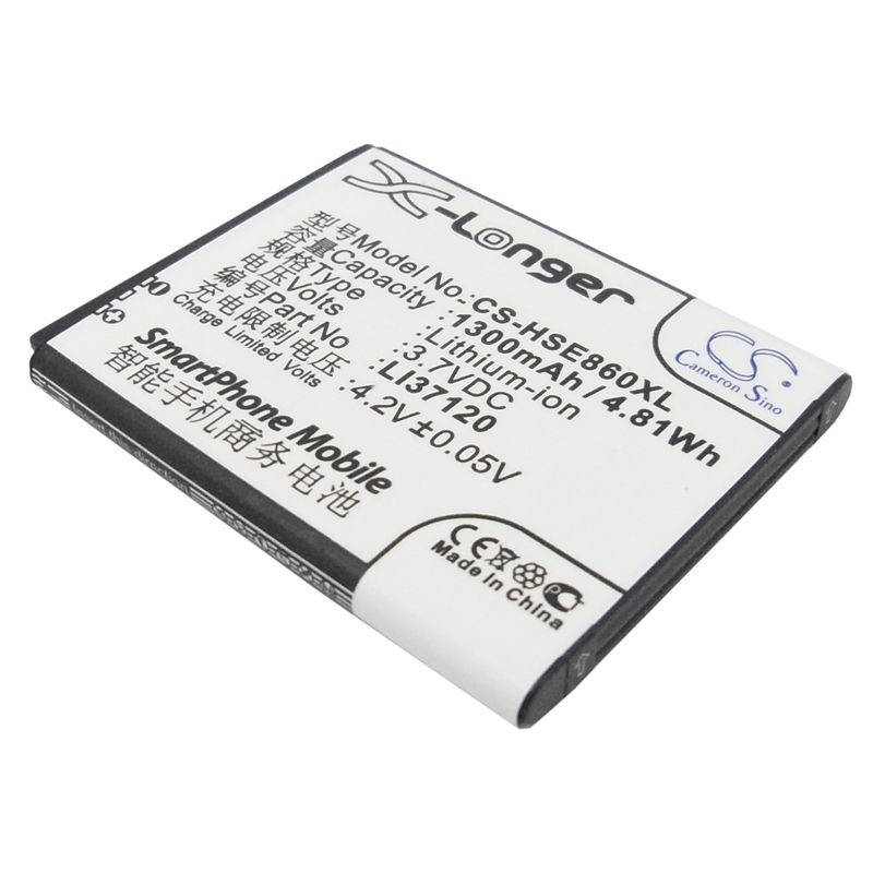 Li-ion Battery fits Hisense, e830, e860, e860c 3.7V, 1300mAh Communications Cameron Sino Technology Limited (Suspended)
