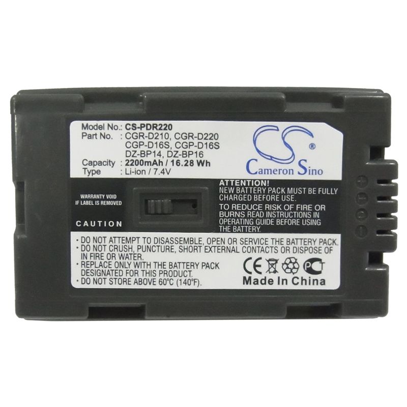 Li-ion Battery fits Hitachi, Dz-mv200a, Dz-mv200e, Dz-mv208e 7.4V, 2200mAh Camera Cameron Sino Technology Limited