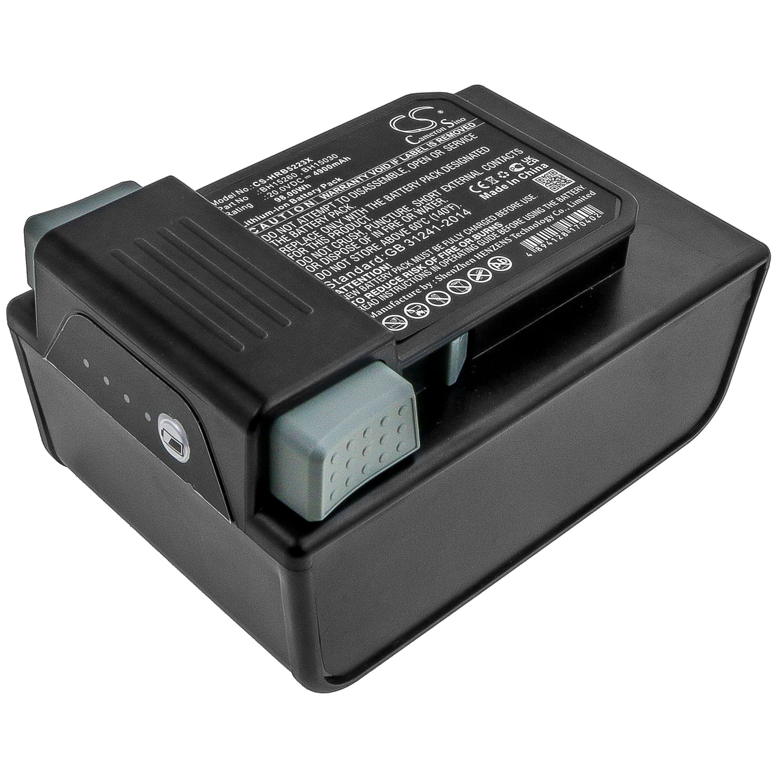 Li-ion Battery fits Hoover, B07q3shzl3, B07q6zhx5r, B07q9mdwqh 20.0V, 4900mAh Vacuum Cameron Sino Technology Limited