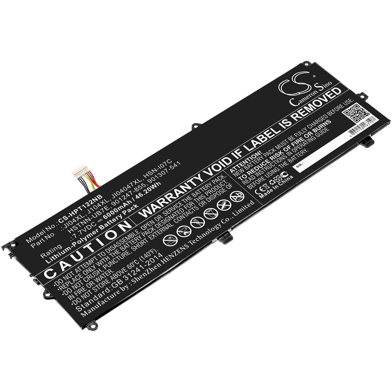 Li-ion Battery fits Hp, Elite X2 1012 G2, Elite X2 1012 G2 (1ke33aw) 7.7V, 6000mAh Notebook & Laptop Cameron Sino Technology Limited