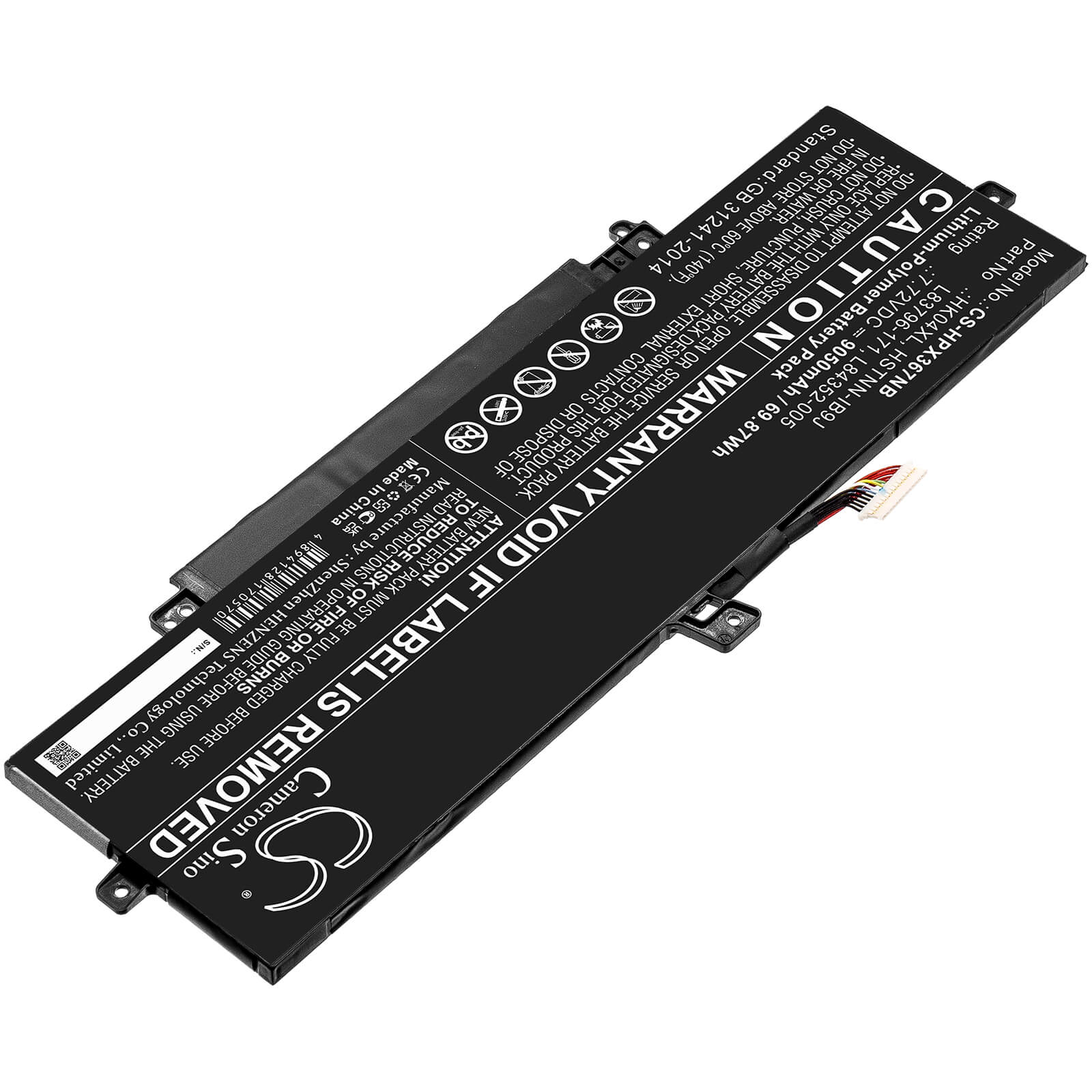 Li-ion Battery fits Hp, Elitebook X360 1040 G7, Elitebook X360 1040 G7 119y7ea 7.72V, 9050mAh Notebook & Laptop Cameron Sino Technology Limited