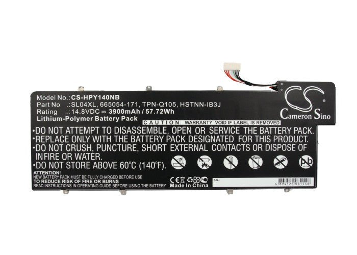 Li-ion Battery fits Hp, Envy 14-3001tu, Envy 14-3002tu, Envy 14-3003tu 14.8V, 3900mAh Notebook & Laptop Cameron Sino Technology Limited