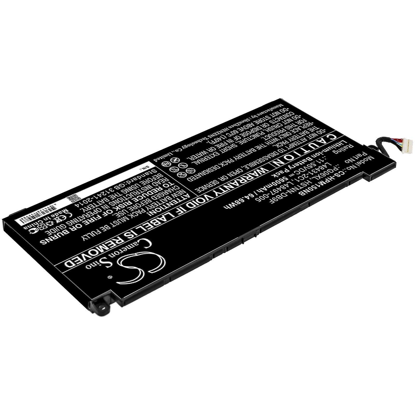 Li-ion Battery fits Hp, Hstnn-db9f, L48431-2c1, L48497-005, Pg06xl 11.55V, 5600mAh Notebook & Laptop Cameron Sino Technology Limited