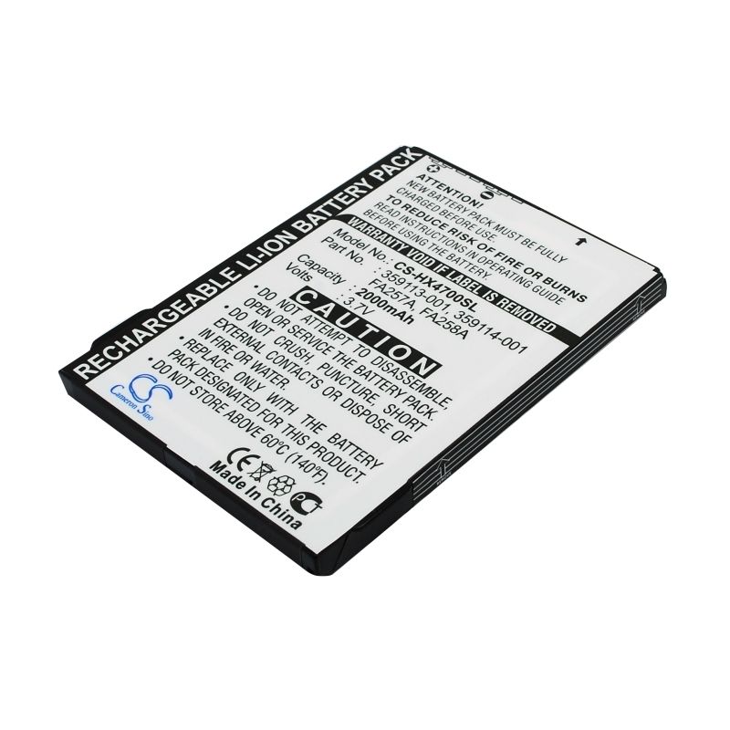 Li-ion Battery fits Hp, Ipaq Hx4700, Ipaq Hx4705, Ipaq Hx4715 3.7V, 2000mAh PDA & Pocket PC Cameron Sino Technology Limited