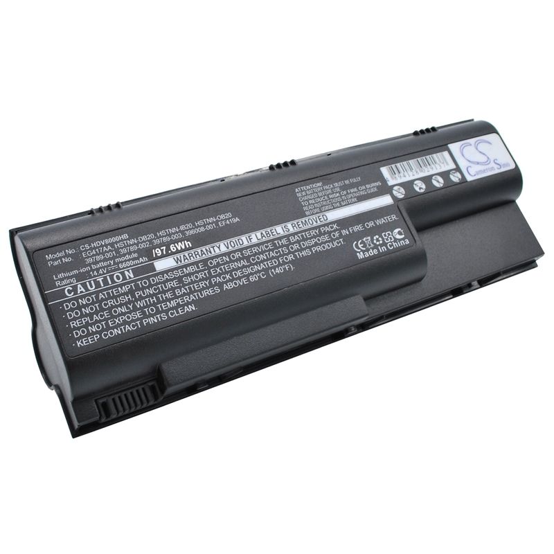 Li-ion Battery fits Hp, pavilion Dv8000, pavilion Dv8000t, pavilion Dv8000z 14.4V, 6600mAh Notebook & Laptop Cameron Sino Technology Limited