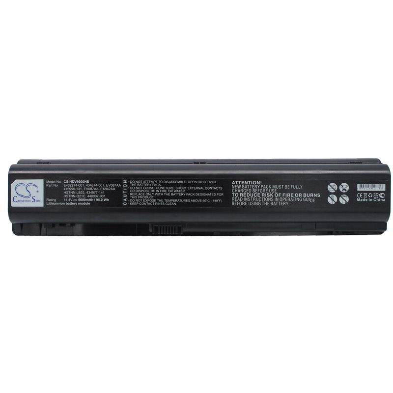 Li-ion Battery fits Hp, pavilion Dv9000, pavilion Dv9000ea, pavilion Dv9000t 14.4V, 6600mAh Notebook & Laptop Cameron Sino Technology Limited
