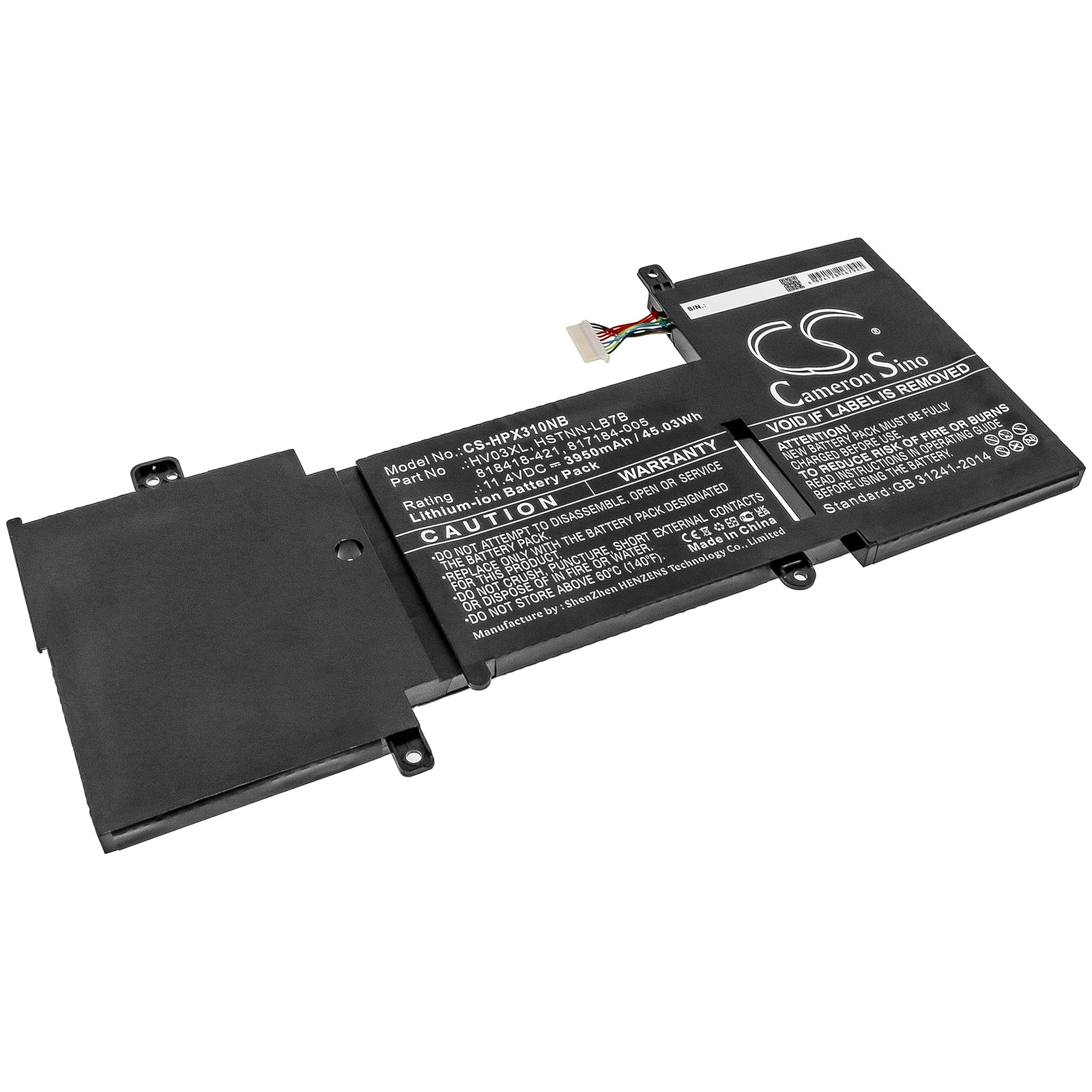Li-ion Battery fits Hp, X360 310 G2 11.4V, 3950mAh Notebook & Laptop Cameron Sino Technology Limited