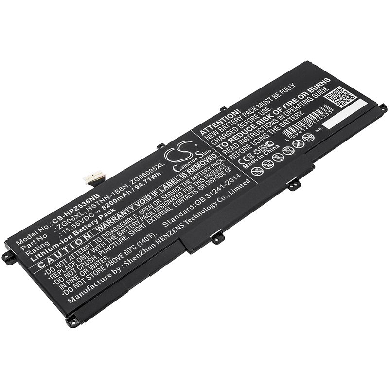 Li-ion Battery fits Hp, zbook Studio G5, zbook Studio G5 2zc49ea, zbook Studio G5 2zc50ea 11.55V, 8200mAh Notebook & Laptop Cameron Sino Technology Limited