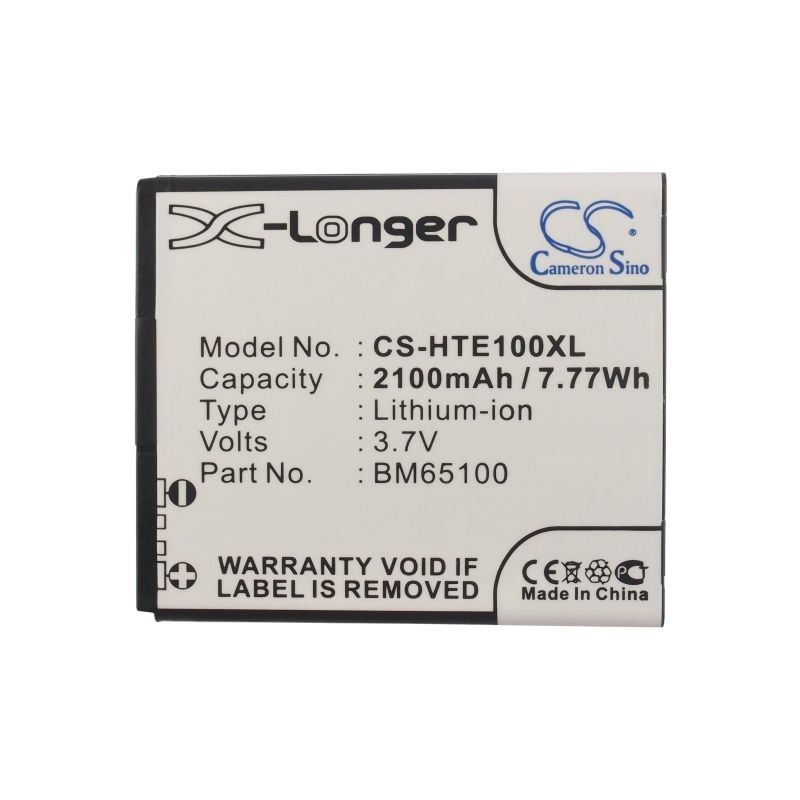 Li-ion Battery Fits Htc, 0pcv200, 0po100, 603e 3.7v, 2100mah Mobile & SmartPhone Cameron Sino Technology Limited