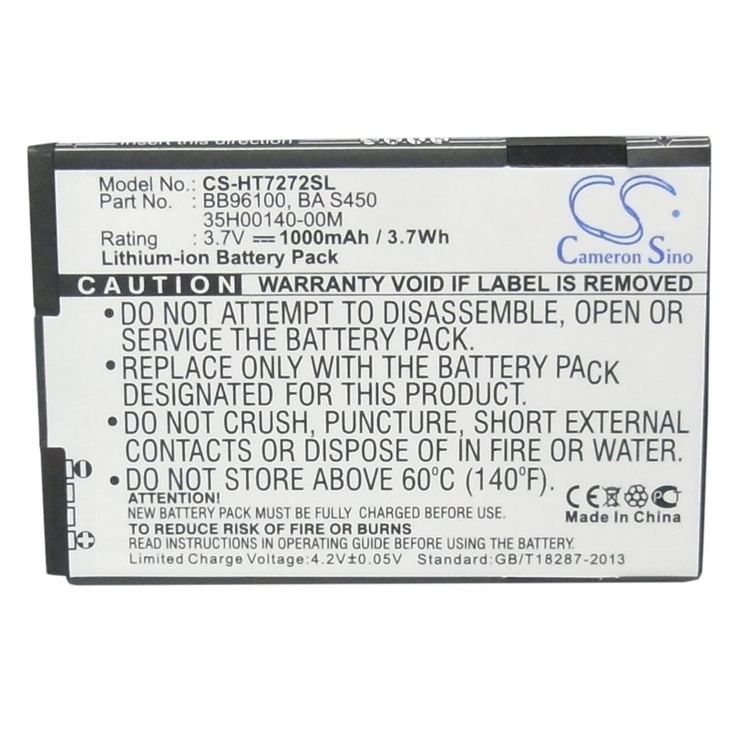 Li-ion Battery fits Htc, 7 mozart, a315c, a3360 3.7V, 1000mAh Mobile & SmartPhone Cameron Sino Technology Limited