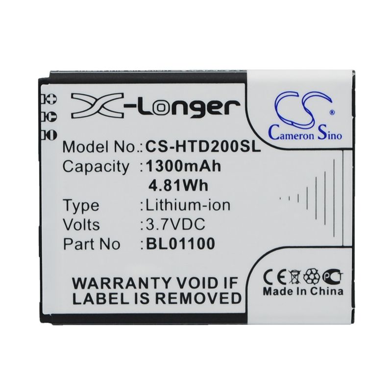 Li-ion Battery Fits Htc, A320e, Desire 200, Desire 200 102e 3.7v, 1300mah Mobile & SmartPhone Cameron Sino Technology Limited