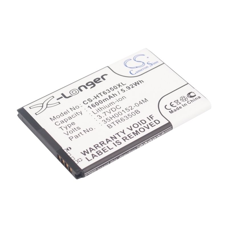 Li-ion Battery fits Htc, adr6350, adr6350vw, droid incredible 2 3.7V, 1600mAh Communications Cameron Sino Technology Limited