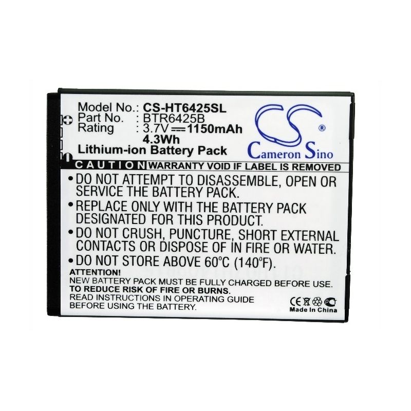 Li-ion Battery fits Htc, adr6425, adr6425lvw, desire sv 3.7V, 1150mAh Mobile & SmartPhone Cameron Sino Technology Limited