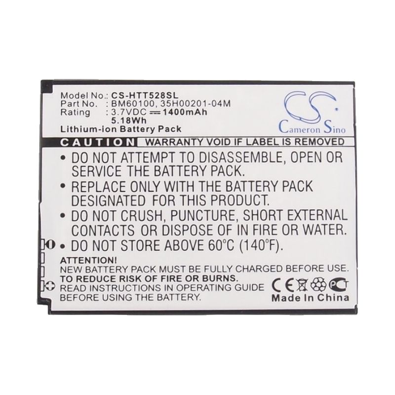 Li-ion Battery fits Htc, c520e, c525c, c525e 3.7V, 1400mAh Mobile & SmartPhone Cameron Sino Technology Limited