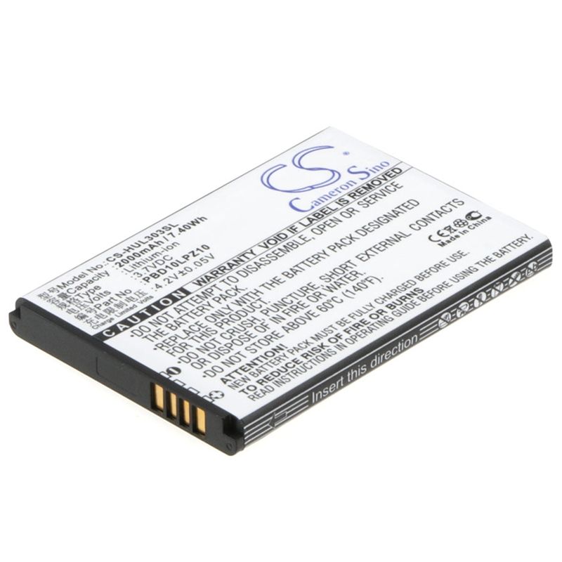 Li-ion Battery fits Huawei, 303hw, Gl10p, 3.7V, 2000mAh Hotspot Cameron Sino Technology Limited
