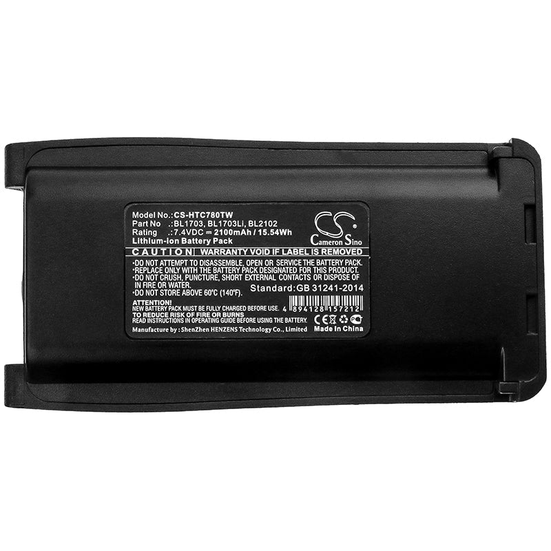 Li-ion Battery fits Hyt, Tc 800m, Tc-700 7.4V, 2100mAh Two-Way Radio Cameron Sino Technology Limited
