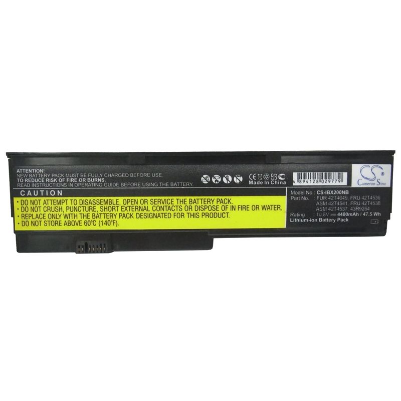 Li-ion Battery Fits Ibm, Thinkpad Elite X200, Thinkpad Elite X200s, Thinkpad X200 10.8v, 4400mah Notebook & Laptop Cameron Sino Technology Limited