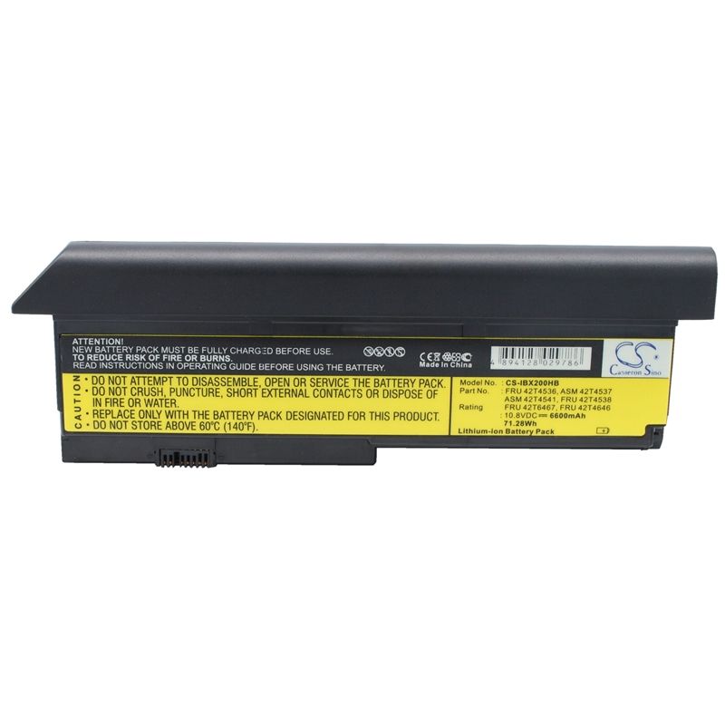Li-ion Battery fits Ibm, thinkpad Elite X200, thinkpad Elite X200s, thinkpad X200 10.8V, 6600mAh Notebook & Laptop Cameron Sino Technology Limited