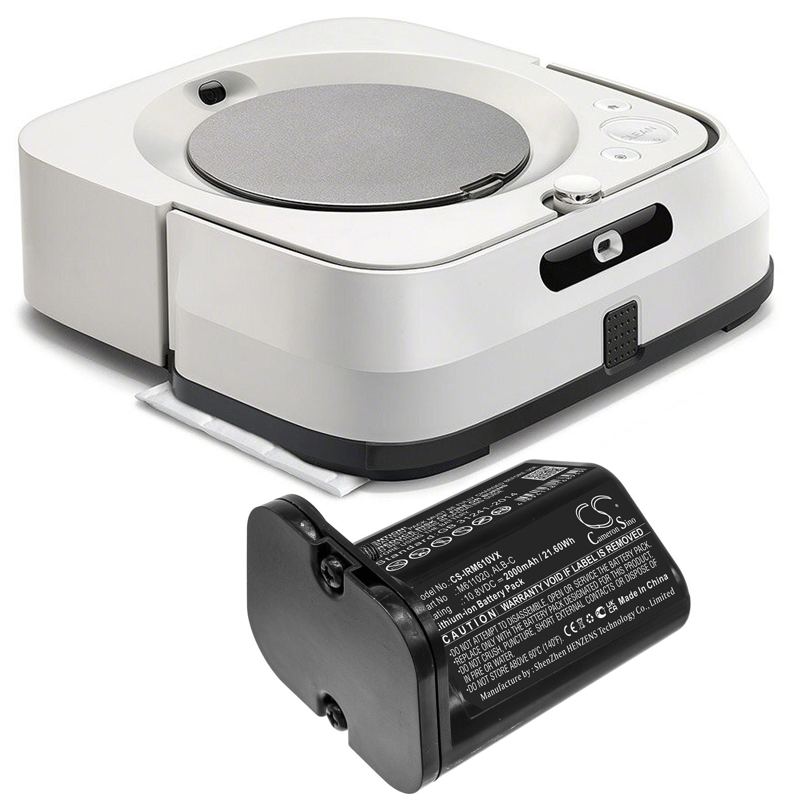 Li-ion Battery fits Irobot, Braava Jet M6 10.8V, 2000mAh Vacuum Cameron Sino Technology Limited