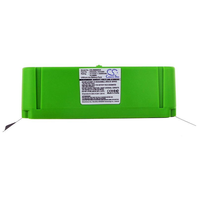 Li-ion Battery fits Irobot, Roomba 614, Roomba 615 14.4V, 5200mAh Vacuum Cameron Sino Technology Limited