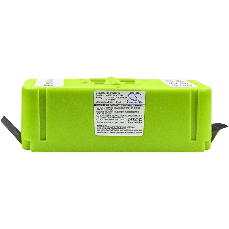 Li-ion Battery Fits Irobot, Roomba 614, Roomba 615, Roomba 640 14.4v, 4000mah Vacuum Cameron Sino Technology Limited