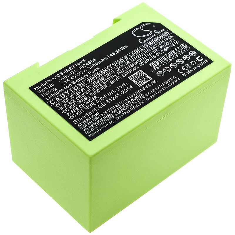 Li-ion Battery fits Irobot, Roomba i7, Roomba i7+ Roomba e5, 14.4V, 3400mAh Vacuum Cameron Sino Technology Limited