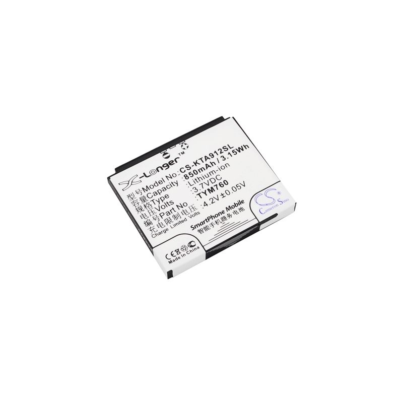 Li-ion Battery fits K-touch, a912, a915, a916 3.7V, 850mAh Communications Cameron Sino Technology Limited (Suspended)