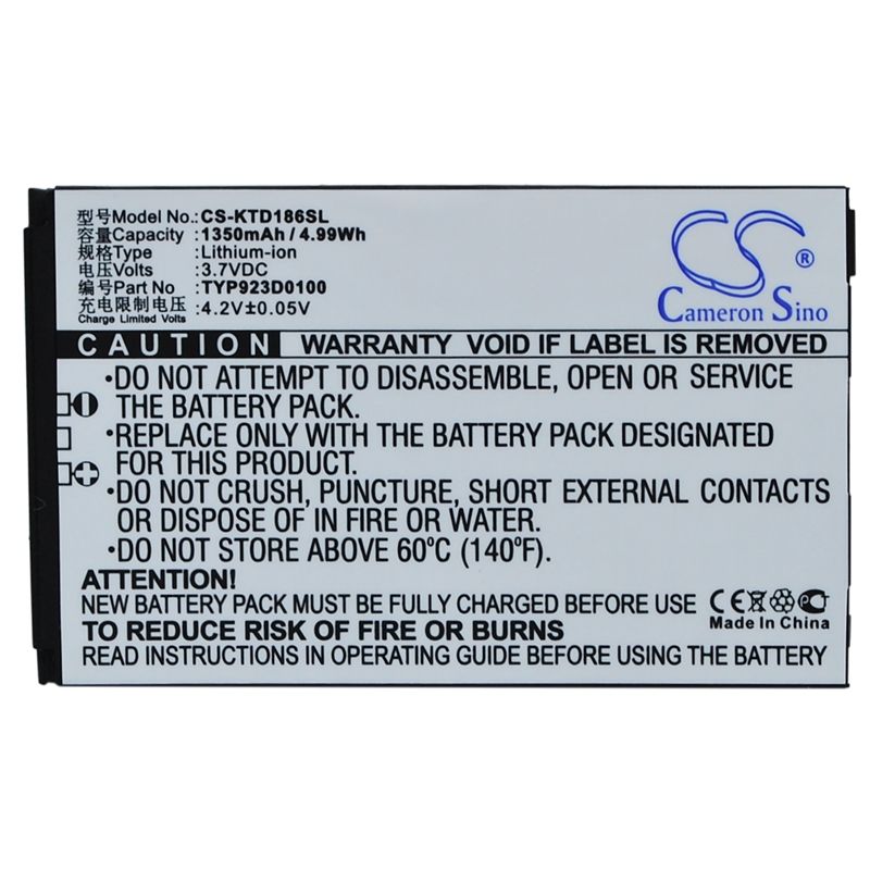 Li-ion Battery fits K-touch, b818, c208, c258 3.7V, 1350mAh Mobile & SmartPhone Cameron Sino Technology Limited (Suspended)