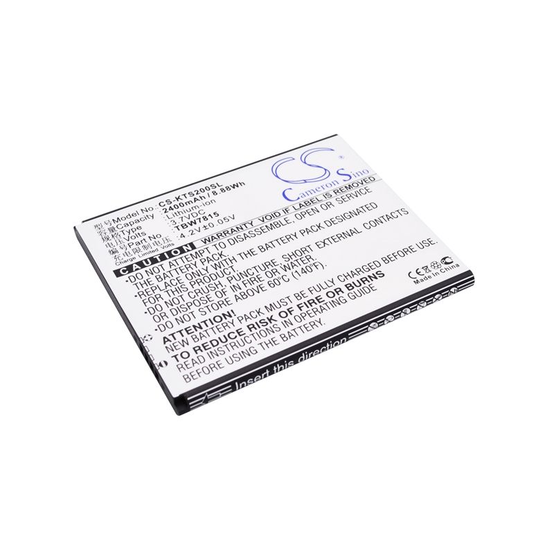 Li-ion Battery fits K-touch, s2, v5 3.7V, 2400mAh Mobile & SmartPhone Cameron Sino Technology Limited