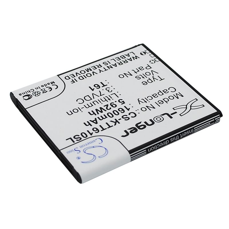 Li-ion Battery fits K-touch, t61 3.7V, 1600mAh Communications Cameron Sino Technology Limited (Suspended)