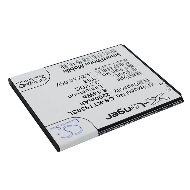 Li-ion Battery fits K-touch, t93 3.7V, 2200mAh Mobile & SmartPhone Cameron Sino Technology Limited