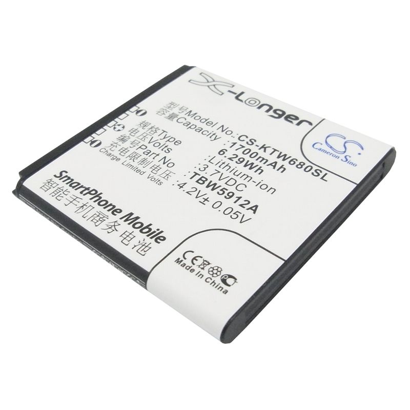 Li-ion Battery fits K-touch, w608, w680 3.7V, 1700mAh Mobile & SmartPhone Cameron Sino Technology Limited