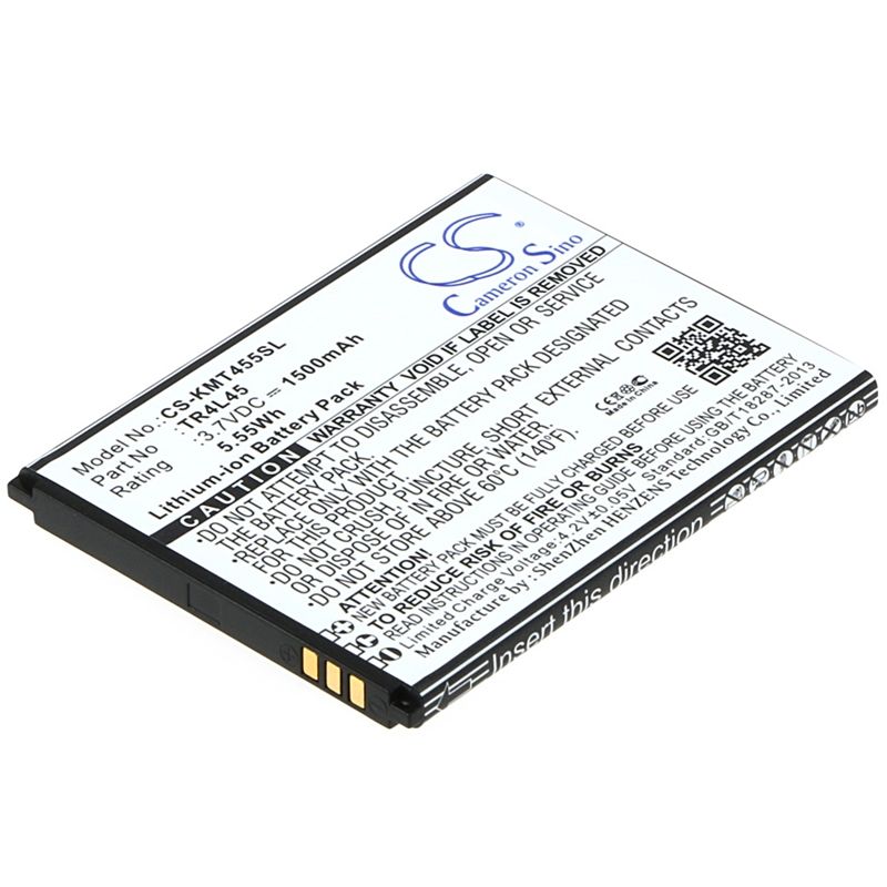 Li-ion Battery fits Kazam, trooper 445l 3.7V, 1500mAh Mobile & SmartPhone Cameron Sino Technology Limited