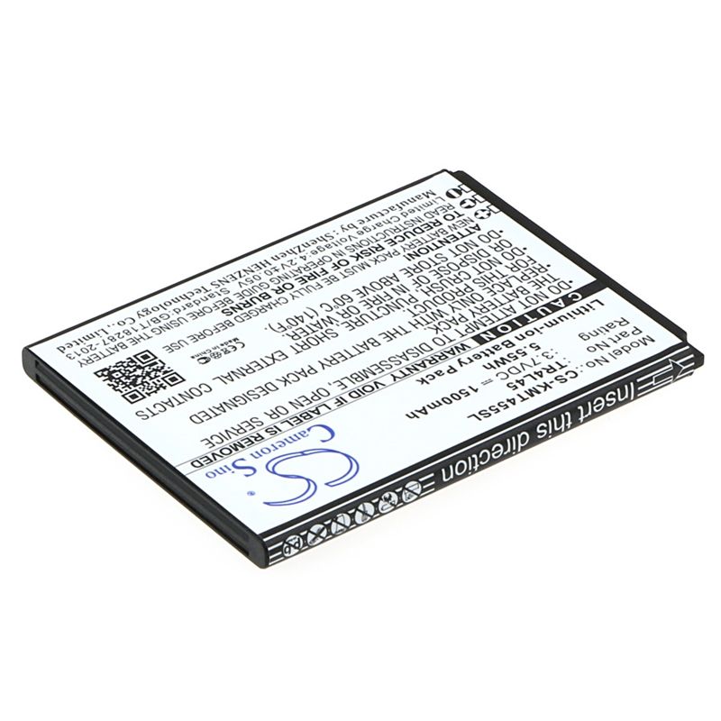 Li-ion Battery fits Kazam, trooper 445l 3.7V, 1500mAh Mobile & SmartPhone Cameron Sino Technology Limited