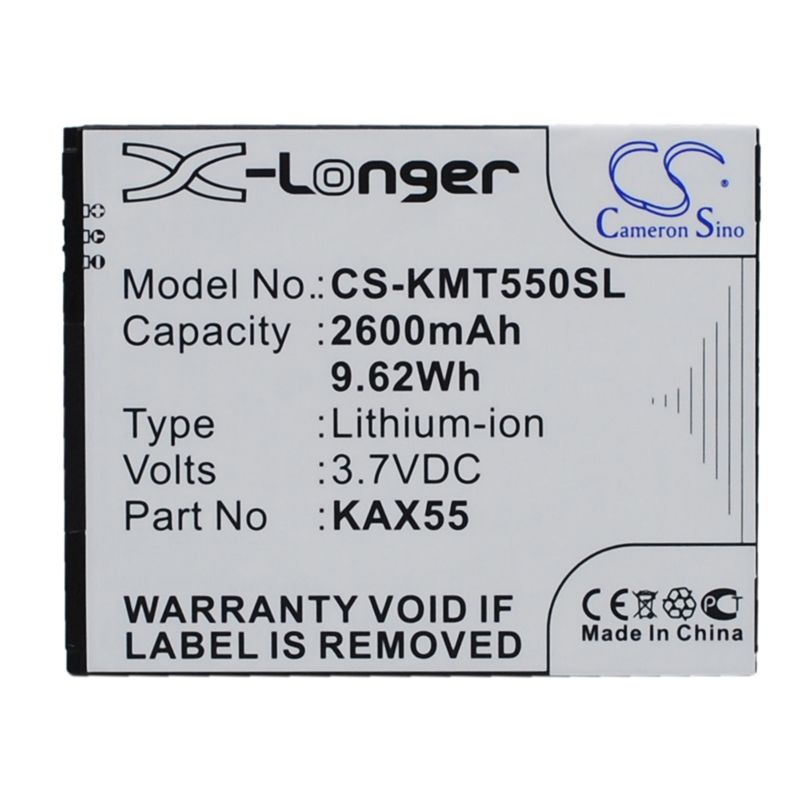 Li-ion Battery fits Kazam, trooper x5.5 3.7V, 2600mAh Mobile & SmartPhone Cameron Sino Technology Limited