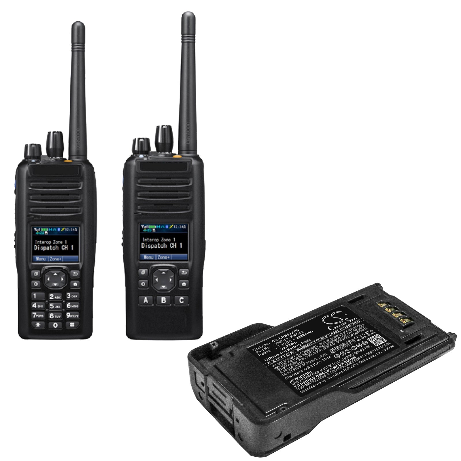 Li-ion Battery fits Kenwood, Nx-5000, Nx-5200, Nx-5300 7.4V, 2800mAh Two-Way Radio Cameron Sino Technology Limited
