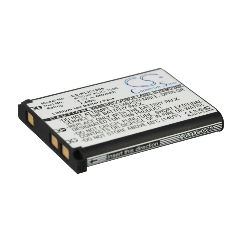 Li-ion Battery Fits Kodak, Easyshare M200, Easyshare M215, Easyshare M22 3.7v, 660mah Camera Cameron Sino Technology Limited