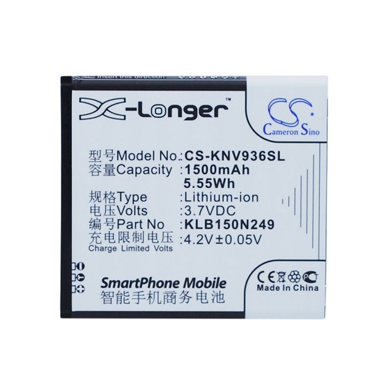 Li-ion Battery fits Konka, e5838, e830, e900 3.7V, 1500mAh Communications Cameron Sino Technology Limited (Suspended)