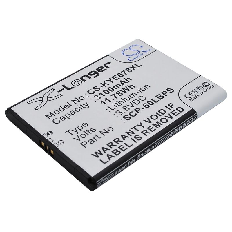 Li-ion Battery Fits Kyocera, Brigadier, Duraforce, E6560 3.8v, 3100mah Mobile & SmartPhone Cameron Sino Technology Limited