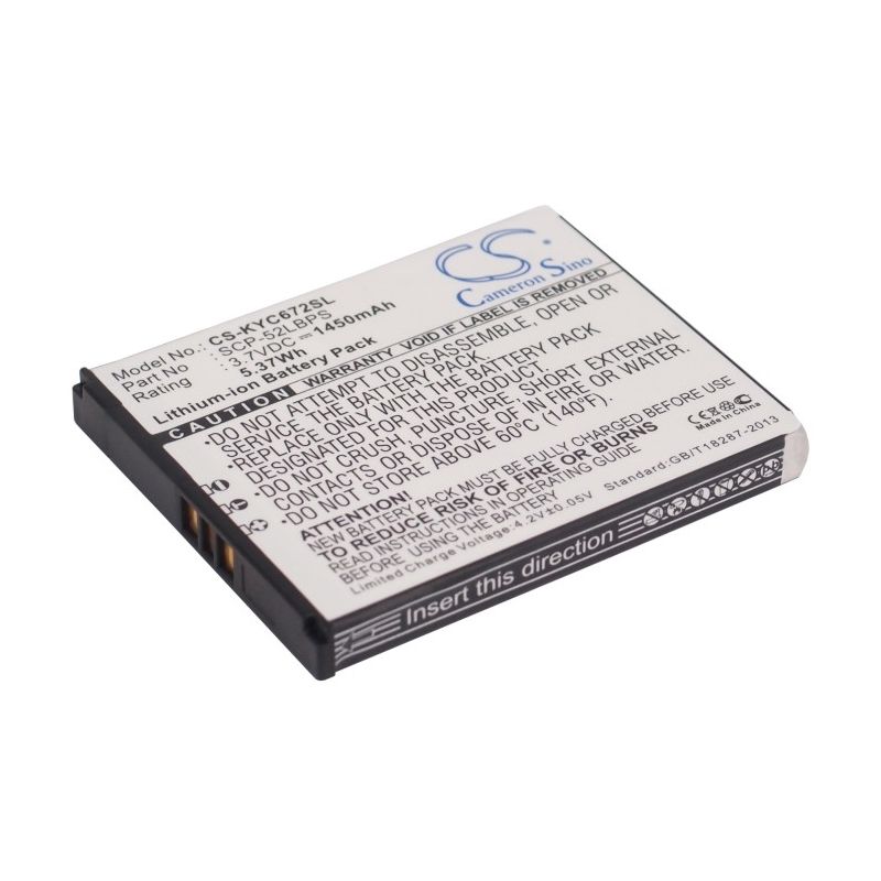Li-ion Battery Fits Kyocera, C6522, C6522n, C6721 3.7v, 1450mah Mobile & SmartPhone Cameron Sino Technology Limited