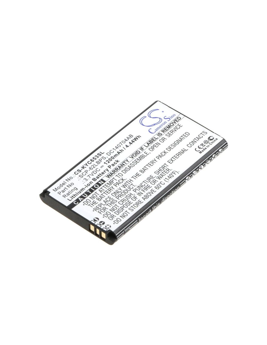 Li-ion Battery fits Kyocera, c6530, c6530n, hydro life 3.7V, 1200mAh Mobile & SmartPhone Cameron Sino Technology Limited