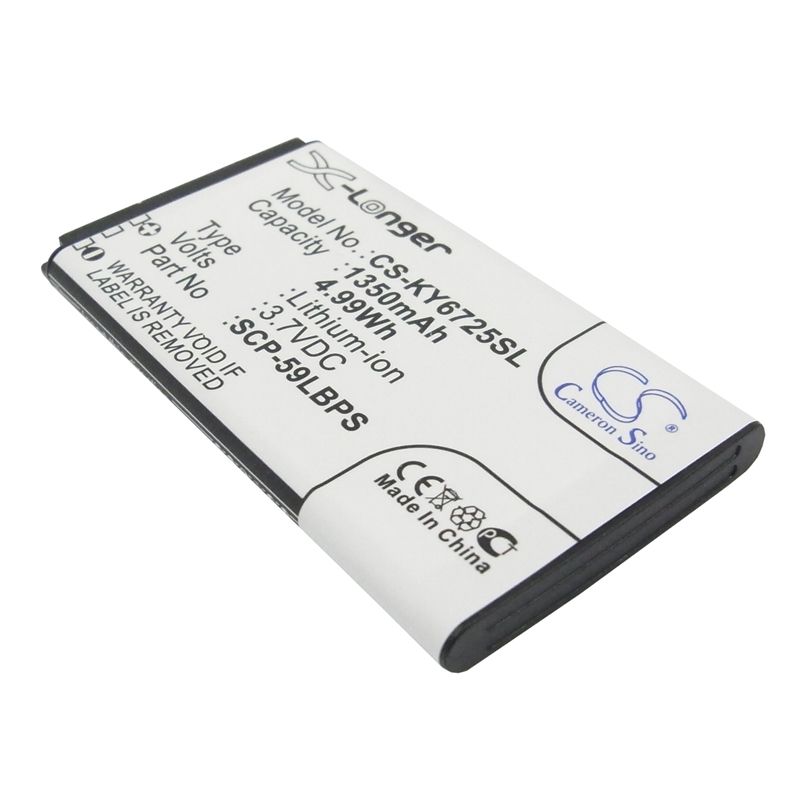 Li-ion Battery fits Kyocera, c6725, c6730, hydro icon 3.7V, 1350mAh Mobile & SmartPhone Cameron Sino Technology Limited