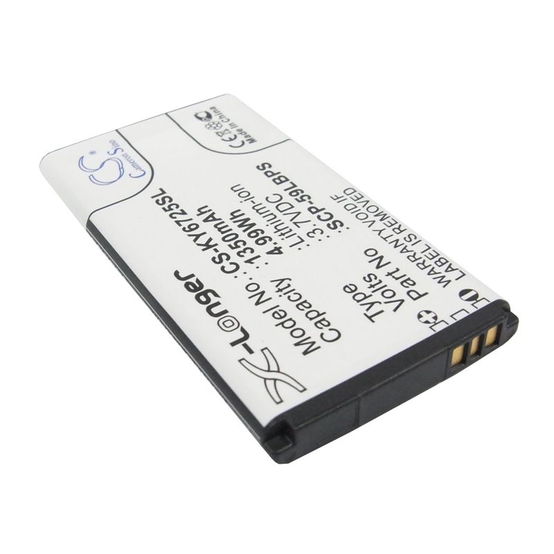 Li-ion Battery fits Kyocera, c6725, c6730, hydro icon 3.7V, 1350mAh Mobile & SmartPhone Cameron Sino Technology Limited