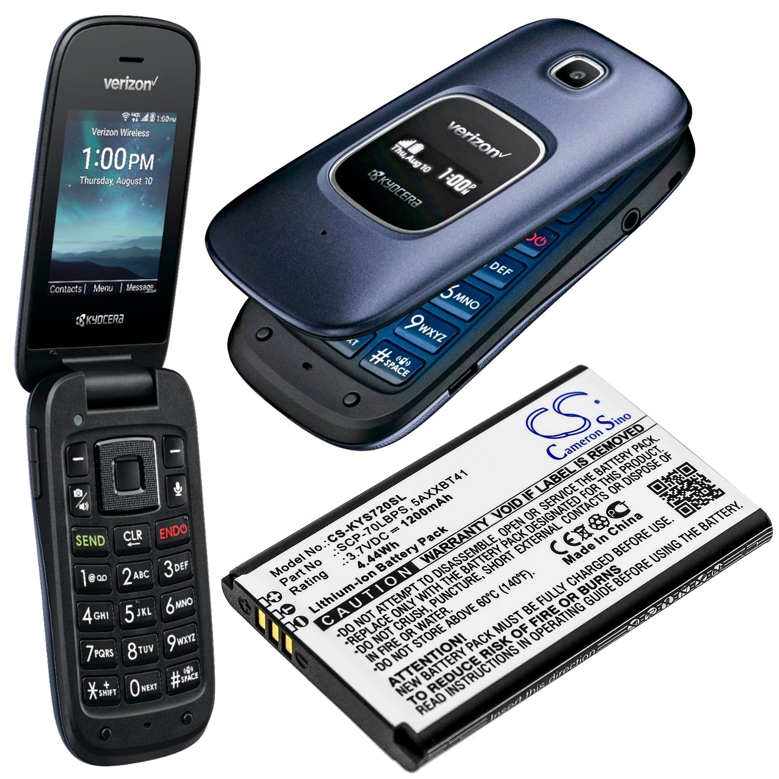 Li-ion Battery fits Kyocera, Cadence Lte, S2720, S2720pp 3.8V, 1200mAh Mobile & SmartPhone Cameron Sino Technology Limited