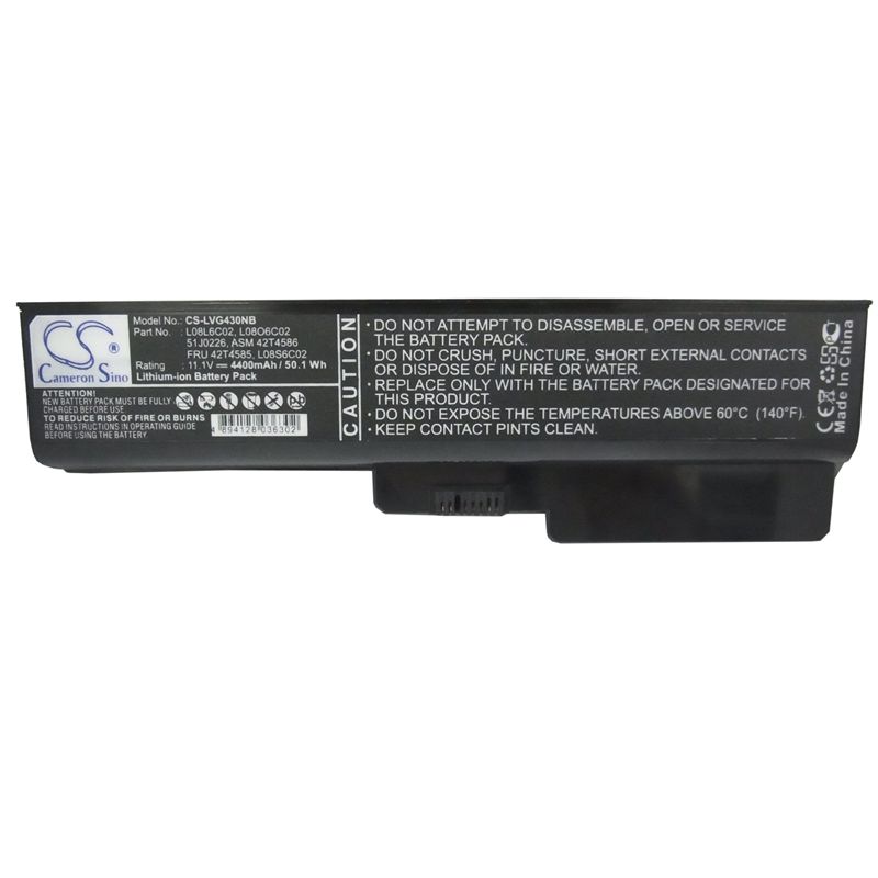 Li-ion Battery Fits Lenovo, 3000 B460, 3000 B550, 3000 G430 11.1v, 4400mah Notebook & Laptop Cameron Sino Technology Limited