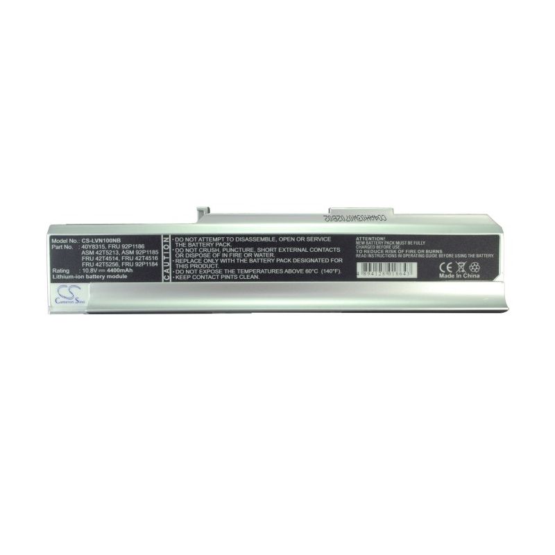 Li-ion Battery fits Lenovo, 3000 C200, 3000 C200 8922, 3000 N100 10.8V, 4400mAh Notebook & Laptop Cameron Sino Technology Limited