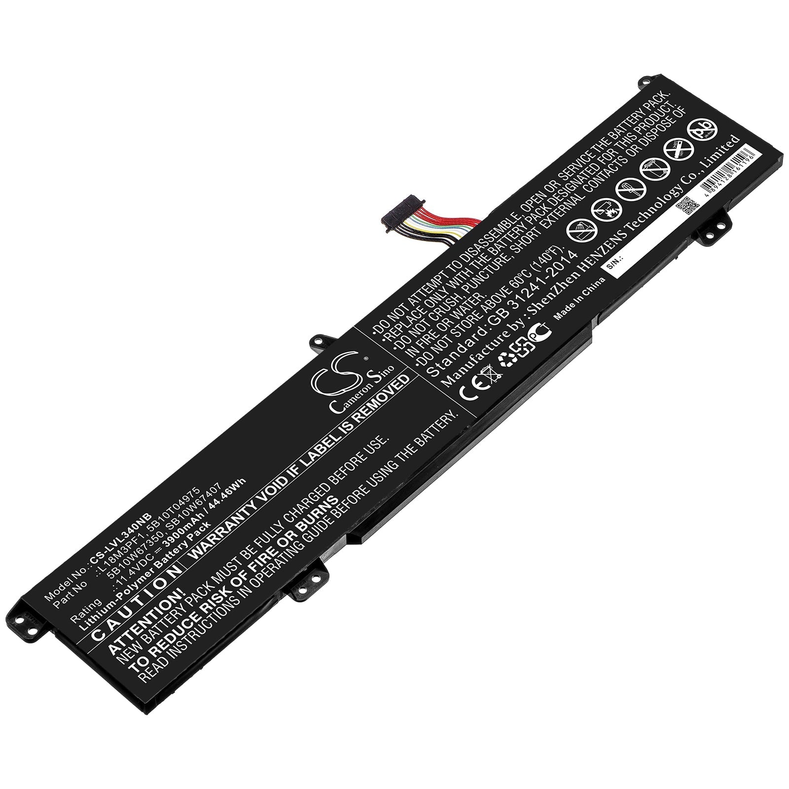 Li-ion Battery fits Lenovo, 5b10t04975, 5b10w67350, L18m3pf1, Sb10w67407 11.4V, 3900mAh Notebook & Laptop Cameron Sino Technology Limited