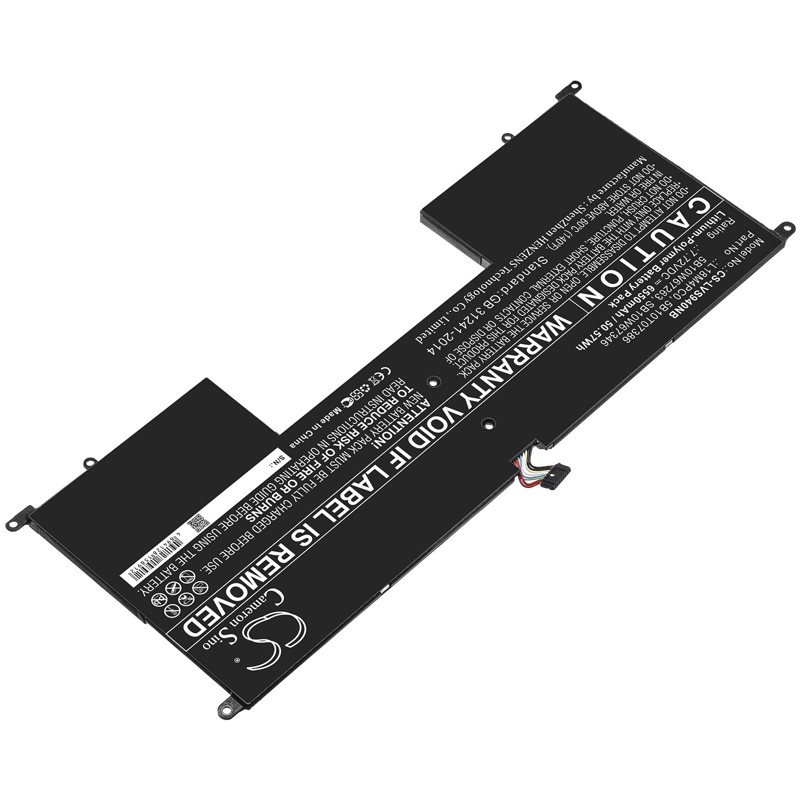 Li-ion Battery fits Lenovo, 5b10t07386, 5b10w67263, L18m4pc0, Sb10w67346 7.72V, 6550mAh Notebook & Laptop Cameron Sino Technology Limited