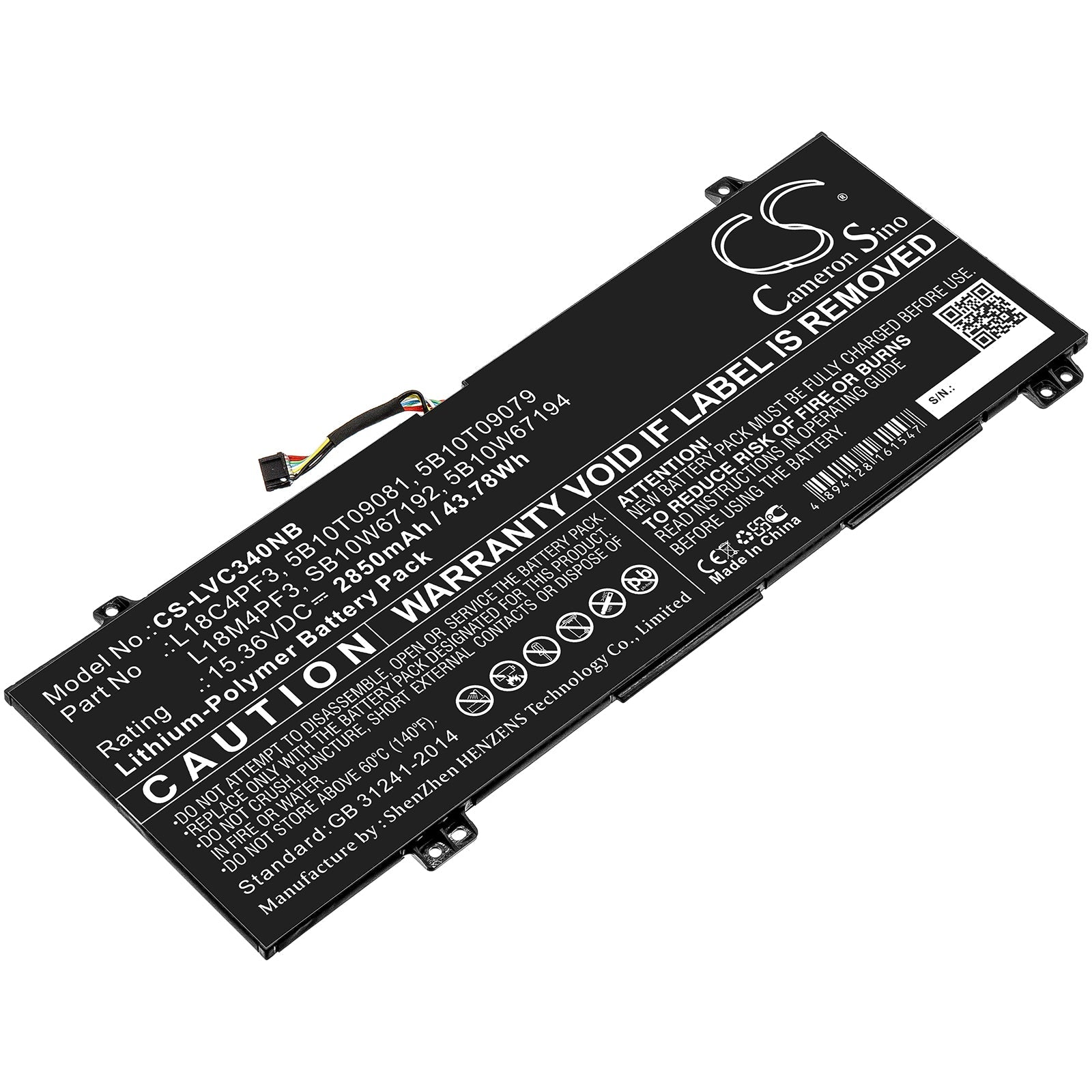 Li-ion Battery fits Lenovo, 5b10t09079, 5b10t09081, 5b10w67194, 5b10w67217, L18c4pf3, L18m4pf3, Sb10w67192, Sb10w67200, Sb10w673 Notebook & Laptop Cameron Sino Technology Limited