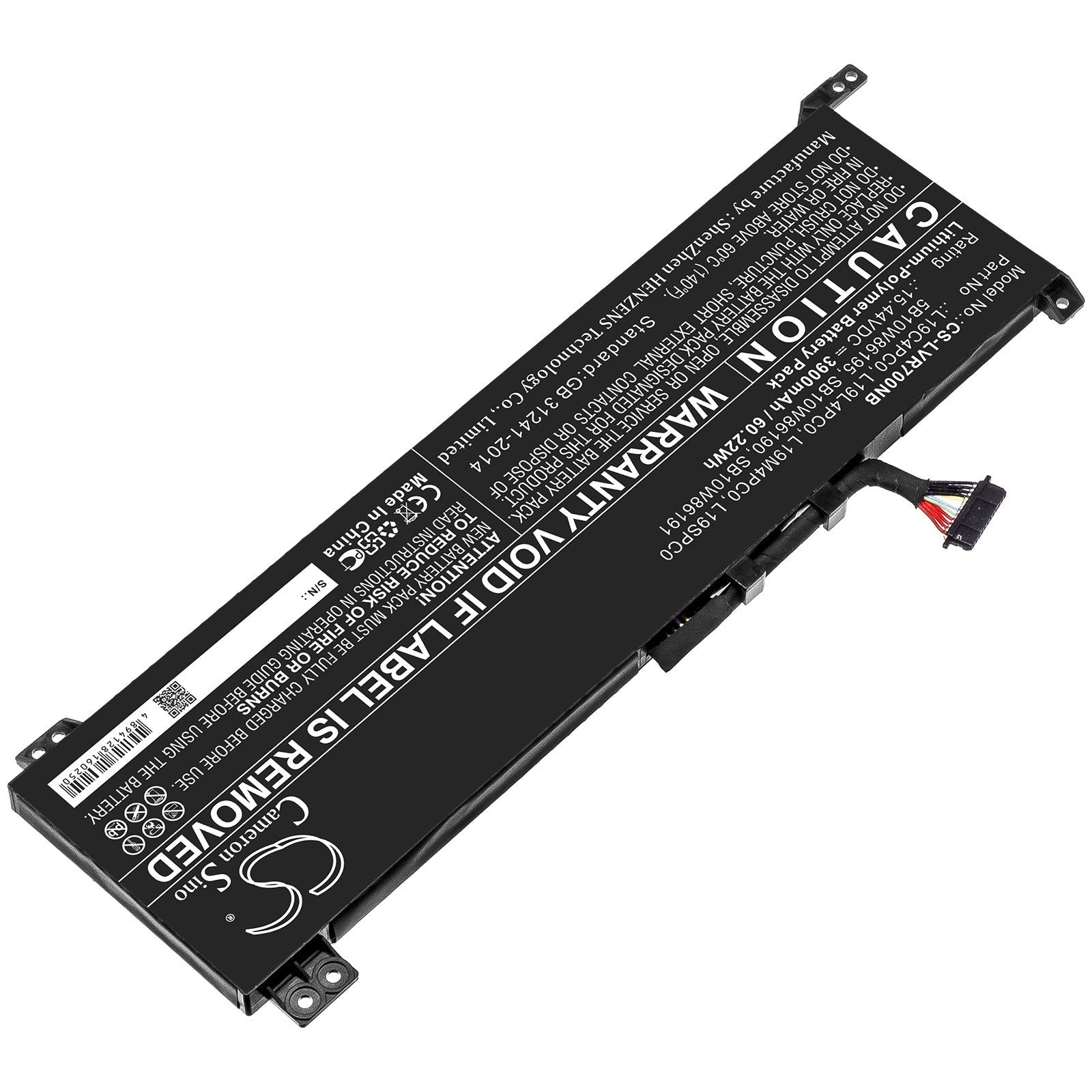 Li-ion Battery fits Lenovo, 5b10w86195, L19c4pc0, L19l4pc0, L19m4pc0, L19spc0, Sb10w86190, Sb10w86191 15.44V, 3900mAh Notebook & Laptop Cameron Sino Technology Limited